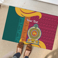 Sri Lanka Independence Day Rubber Doormat Sri Lankan Lion Mix Sinhalese Pattern - Wonder Print Shop