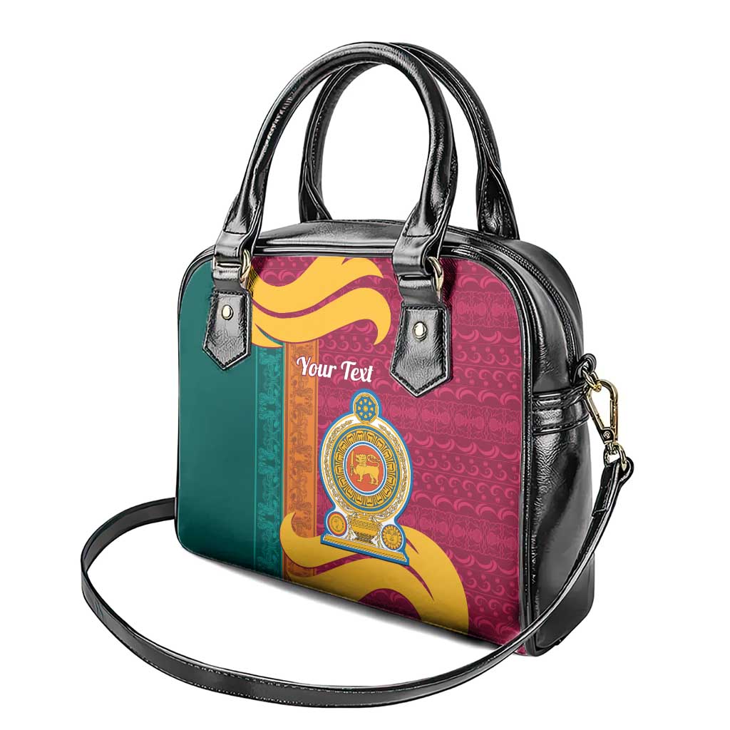 Sri Lanka Independence Day Shoulder Handbag Sri Lankan Lion Mix Sinhalese Pattern