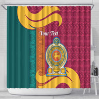 Sri Lanka Independence Day Shower Curtain Sri Lankan Lion Mix Sinhalese Pattern