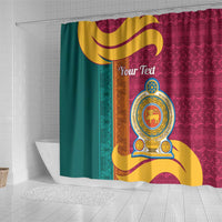 Sri Lanka Independence Day Shower Curtain Sri Lankan Lion Mix Sinhalese Pattern