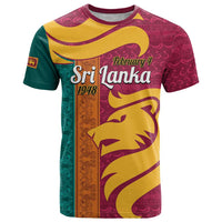 Sri Lanka Independence Day T Shirt Sri Lankan Lion Mix Sinhalese Pattern - Wonder Print Shop