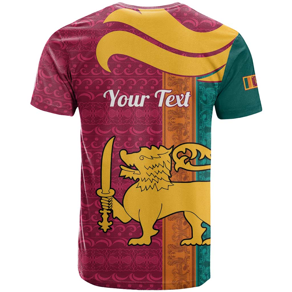 Sri Lanka Independence Day T Shirt Sri Lankan Lion Mix Sinhalese Pattern - Wonder Print Shop