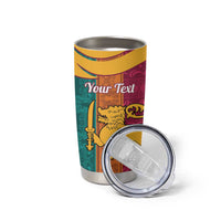 Sri Lanka Independence Day Tumbler Cup Sri Lankan Lion Mix Sinhalese Pattern - Wonder Print Shop