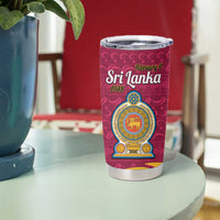 Sri Lanka Independence Day Tumbler Cup Sri Lankan Lion Mix Sinhalese Pattern - Wonder Print Shop