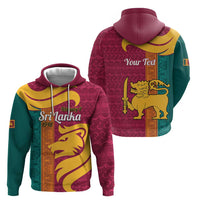 Sri Lanka Independence Day Zip Hoodie Sri Lankan Lion Mix Sinhalese Pattern - Wonder Print Shop
