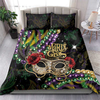 Mardi Gras 2025 Bedding Set Beadeds With Gorgeous Mask - Wonder Print Shop