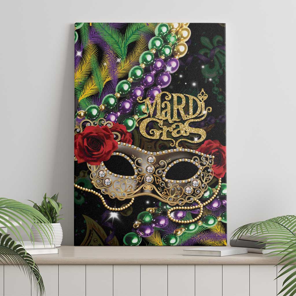 Mardi Gras 2025 Canvas Wall Art Beadeds With Gorgeous Mask - Wonder Print Shop