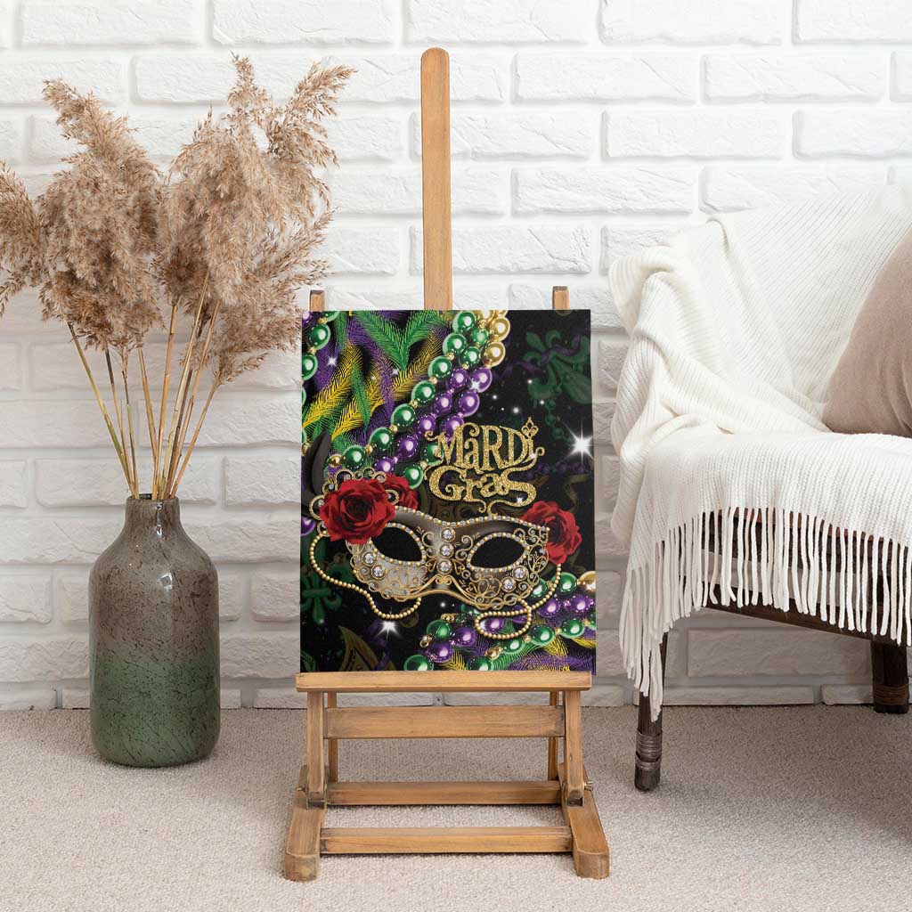 Mardi Gras 2025 Canvas Wall Art Beadeds With Gorgeous Mask - Wonder Print Shop