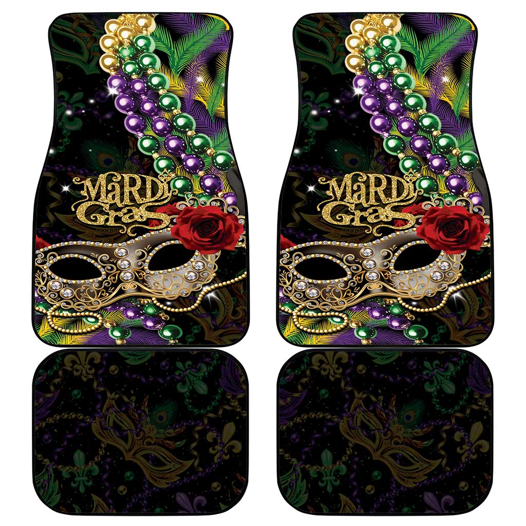 Mardi Gras 2025 Car Mats Beadeds With Gorgeous Mask - Wonder Print Shop