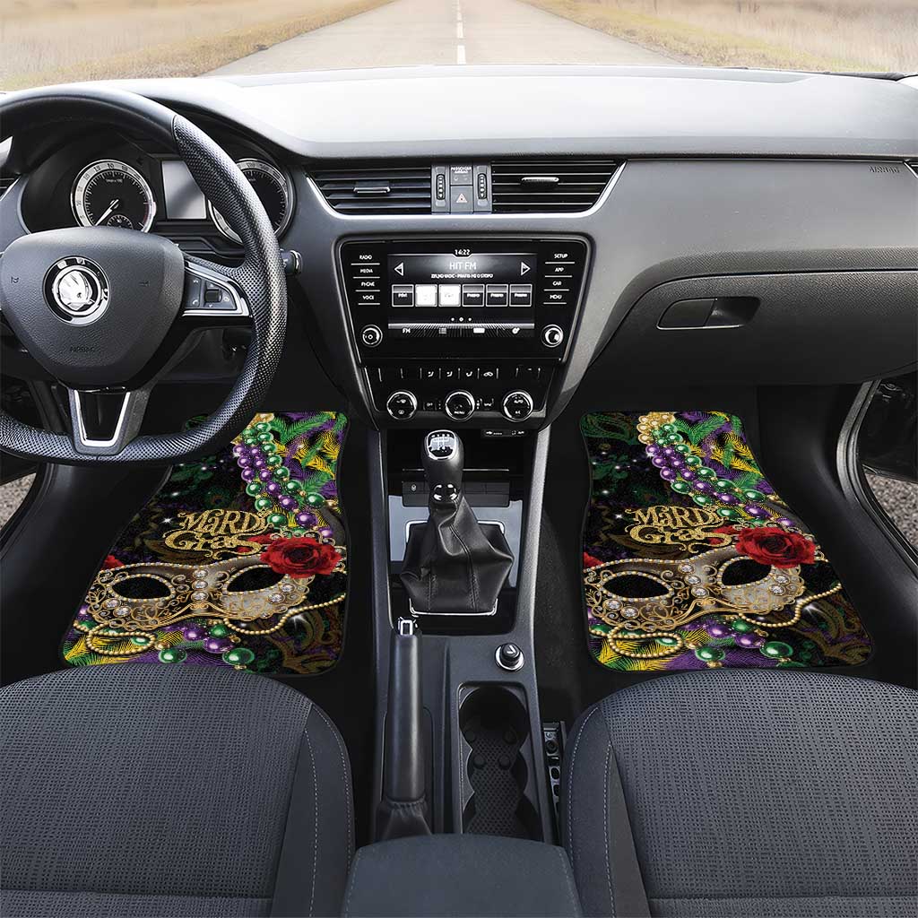 Mardi Gras 2025 Car Mats Beadeds With Gorgeous Mask - Wonder Print Shop