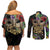 Mardi Gras 2025 Couples Matching Off Shoulder Short Dress and Long Sleeve Button Shirt Beadeds With Gorgeous Mask - Wonder Print Shop