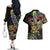 Mardi Gras 2025 Couples Matching Off The Shoulder Long Sleeve Dress and Hawaiian Shirt Beadeds With Gorgeous Mask - Wonder Print Shop