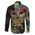 Mardi Gras 2025 Family Matching Long Sleeve Bodycon Dress and Hawaiian Shirt Beadeds With Gorgeous Mask - Wonder Print Shop