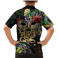 Mardi Gras 2025 Family Matching Mermaid Dress and Hawaiian Shirt Beadeds With Gorgeous Mask - Wonder Print Shop