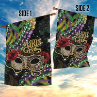 Mardi Gras 2025 Garden Flag Beadeds With Gorgeous Mask - Wonder Print Shop
