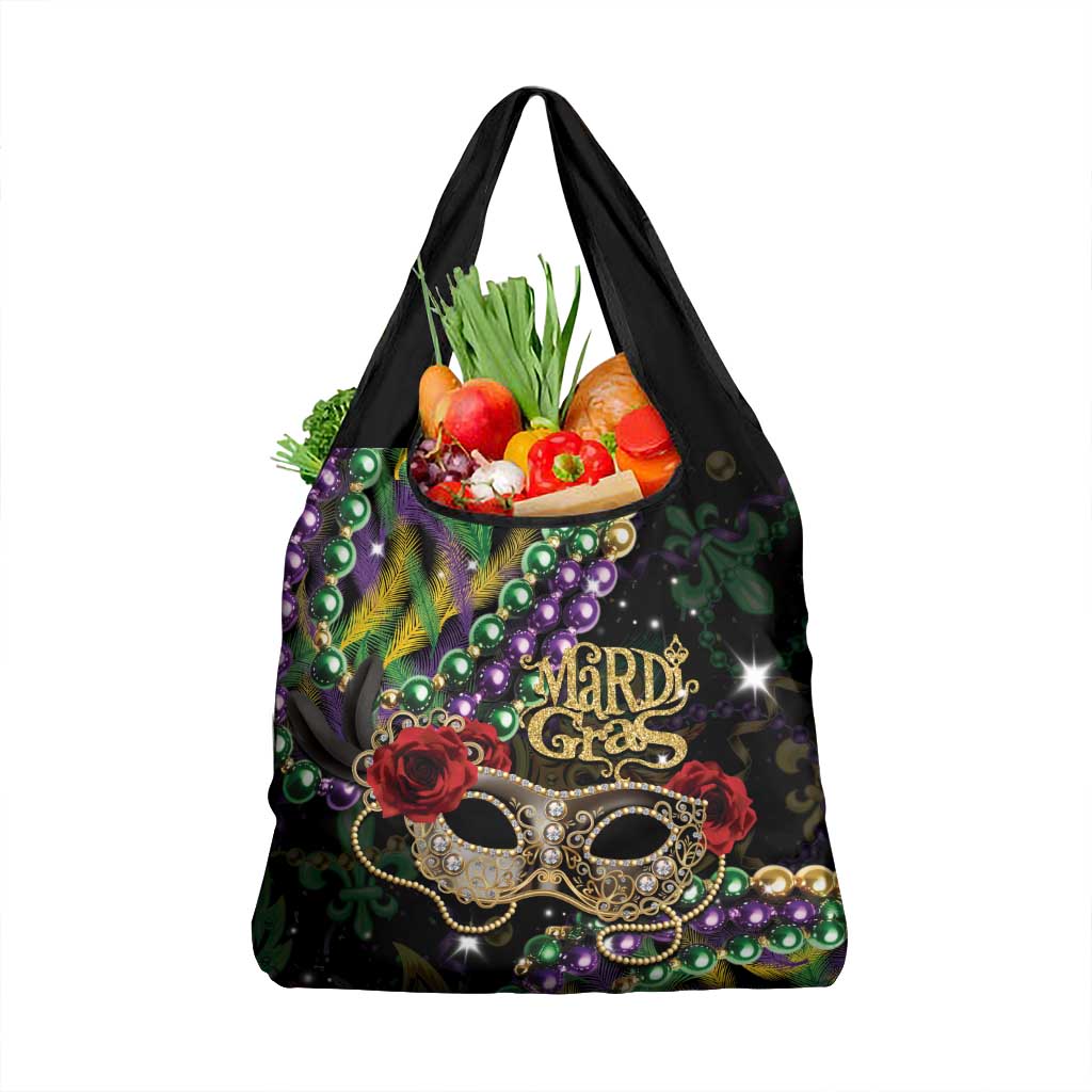 Mardi Gras 2025 Grocery Bag Beadeds With Gorgeous Mask