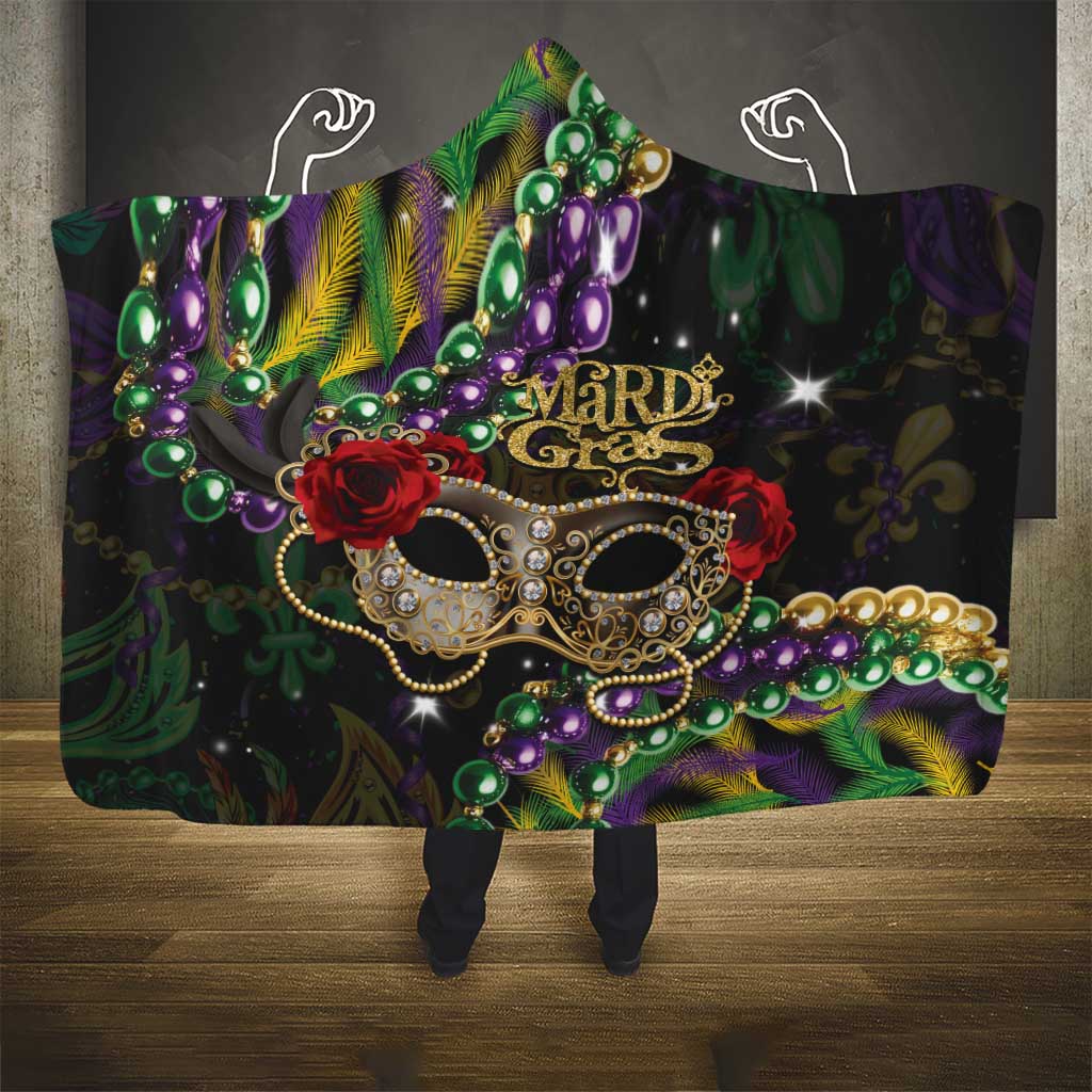 Mardi Gras 2025 Hooded Blanket Beadeds With Gorgeous Mask