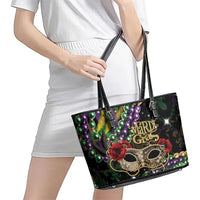 Mardi Gras 2025 Leather Tote Bag Beadeds With Gorgeous Mask - Wonder Print Shop