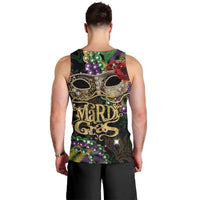 Mardi Gras 2025 Men Tank Top Beadeds With Gorgeous Mask - Wonder Print Shop