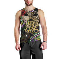 Mardi Gras 2025 Men Tank Top Beadeds With Gorgeous Mask - Wonder Print Shop