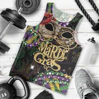 Mardi Gras 2025 Men Tank Top Beadeds With Gorgeous Mask - Wonder Print Shop