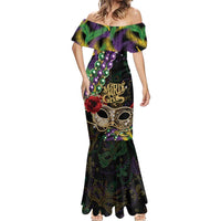 Mardi Gras 2025 Mermaid Dress Beadeds With Gorgeous Mask - Wonder Print Shop