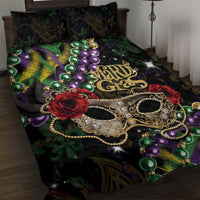 Mardi Gras 2025 Quilt Bed Set Beadeds With Gorgeous Mask - Wonder Print Shop