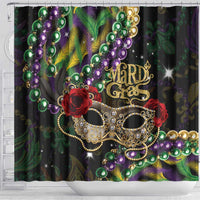 Mardi Gras 2025 Shower Curtain Beadeds With Gorgeous Mask