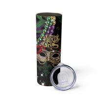 Mardi Gras 2025 Skinny Tumbler Beadeds With Gorgeous Mask - Wonder Print Shop