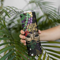 Mardi Gras 2025 Skinny Tumbler Beadeds With Gorgeous Mask - Wonder Print Shop