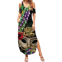 Mardi Gras 2025 Summer Maxi Dress Beadeds With Gorgeous Mask - Wonder Print Shop