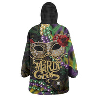 Mardi Gras 2025 Wearable Blanket Hoodie Beadeds With Gorgeous Mask - Wonder Print Shop