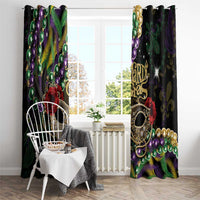 Mardi Gras 2025 Window Curtain Beadeds With Gorgeous Mask - Wonder Print Shop