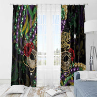 Mardi Gras 2025 Window Curtain Beadeds With Gorgeous Mask - Wonder Print Shop