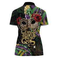 Mardi Gras 2025 Women Polo Shirt Beadeds With Gorgeous Mask - Wonder Print Shop