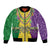 Mardi Gras Bomber Jacket Beadeds Necklace With Fleur De Lis - Wonder Print Shop
