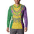 Mardi Gras Button Sweatshirt Beadeds Necklace With Fleur De Lis - Wonder Print Shop