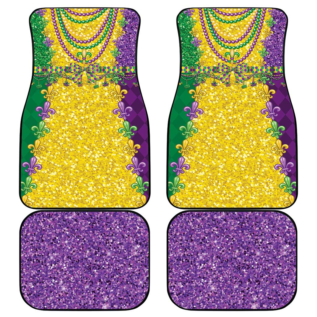 Mardi Gras Car Mats Beadeds Necklace With Fleur De Lis - Wonder Print Shop