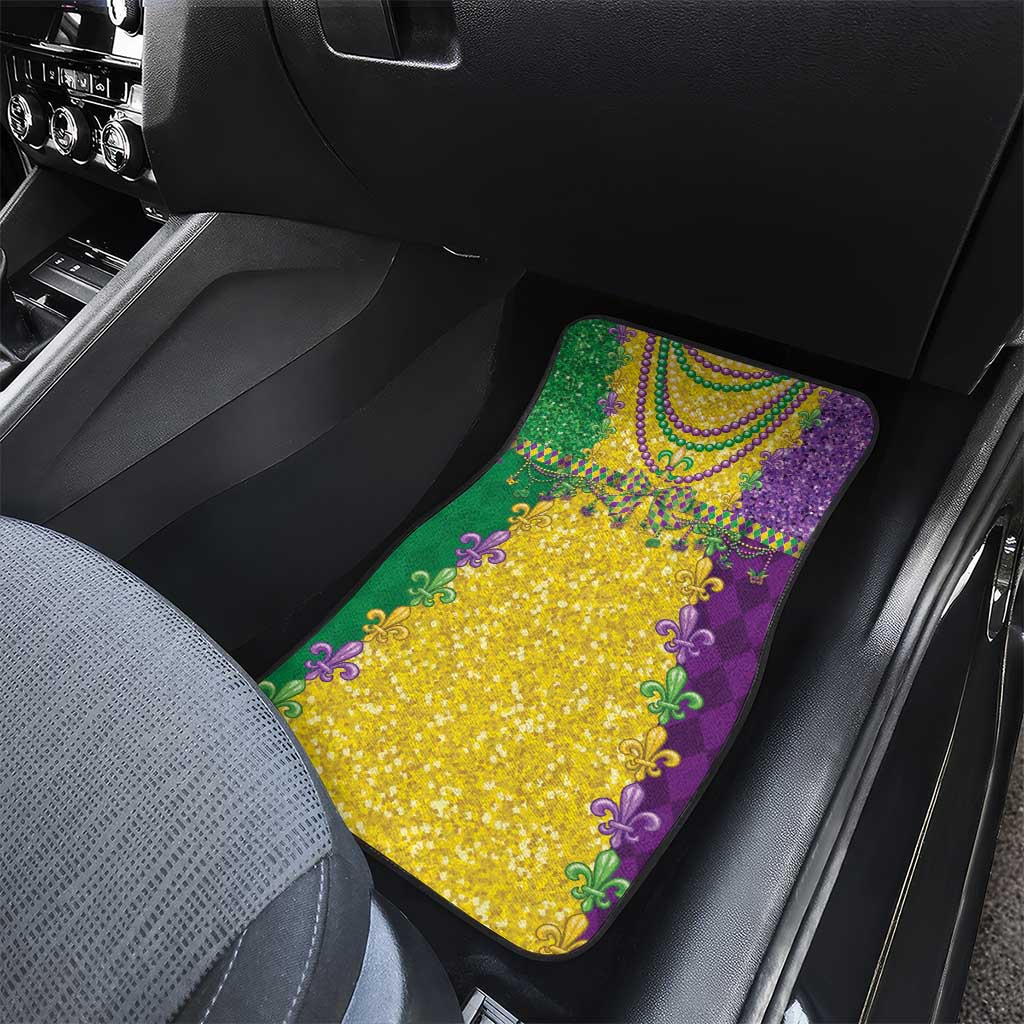 Mardi Gras Car Mats Beadeds Necklace With Fleur De Lis - Wonder Print Shop