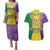 Mardi Gras Couples Matching Puletasi and Hawaiian Shirt Beadeds Necklace With Fleur De Lis - Wonder Print Shop