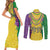 Mardi Gras Couples Matching Short Sleeve Bodycon Dress and Long Sleeve Button Shirt Beadeds Necklace With Fleur De Lis - Wonder Print Shop