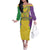 Mardi Gras Family Matching Off The Shoulder Long Sleeve Dress and Hawaiian Shirt Beadeds Necklace With Fleur De Lis - Wonder Print Shop