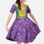 Mardi Gras Family Matching Off Shoulder Maxi Dress and Hawaiian Shirt Beadeds Necklace With Fleur De Lis - Wonder Print Shop