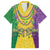 Mardi Gras Family Matching Off Shoulder Maxi Dress and Hawaiian Shirt Beadeds Necklace With Fleur De Lis - Wonder Print Shop