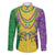 Mardi Gras Family Matching Off Shoulder Short Dress and Hawaiian Shirt Beadeds Necklace With Fleur De Lis - Wonder Print Shop