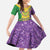 Mardi Gras Family Matching Puletasi and Hawaiian Shirt Beadeds Necklace With Fleur De Lis - Wonder Print Shop