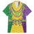 Mardi Gras Family Matching Puletasi and Hawaiian Shirt Beadeds Necklace With Fleur De Lis - Wonder Print Shop