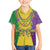 Mardi Gras Family Matching Short Sleeve Bodycon Dress and Hawaiian Shirt Beadeds Necklace With Fleur De Lis - Wonder Print Shop