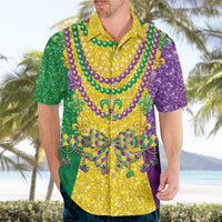 Mardi Gras Hawaiian Shirt Beadeds Necklace With Fleur De Lis - Wonder Print Shop