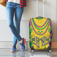 Mardi Gras Luggage Cover Beadeds Necklace With Fleur De Lis - Wonder Print Shop